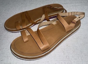 Women’s 11 Natural Sanuk x Grateful Dead Vazon Sustainable Leather Sandals Shoes - Picture 1 of 6