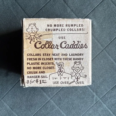 Vintage Plastic Collar Caddies With Box Advertising Men’s Stays Nostalgia - Image 1 of 4