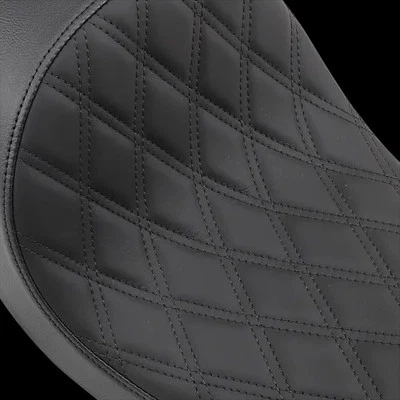 Низкое одиночное сиденье DS черная кожа алмазная строчка для Dyna Super Glide на заказ 07-14 - Изображение 1 из 4