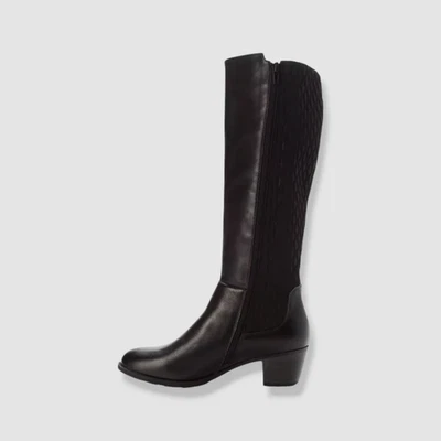 Botas altas Propét para mujer de cuero talise negro pantorrilla ancha zapatos talla 9,5 Foto 1 de 4