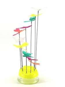 Plexiglas?/ Kunststoff?  Draht Schmetterling/Libelle Skulptur Kunst MCM Neon Glow - Bild 1 von 10