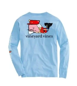 Vineyard Vines Boy's Blue Nutcracker Back Whale Long-Sleeve Pocket Tee, XL - Picture 1 of 2