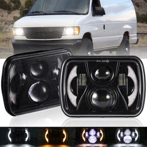 Faro LED DRL de haz alto/bajo DRL 5x7 7x6" para GMC Safari Savana 1500 2500 3500 2 un. - Imagen 1 de 12