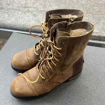 Botas femininas UGG Kilmer II Chipmunk tamanho 6 camurça forrada shearling usadas duas vezes - Imagem 1 de 4