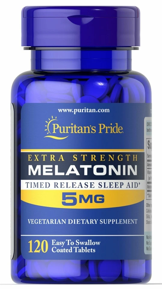 Puritan's Pride Melatonin 5 mg Timed Release - 120 Tablets - Image 1 of 1