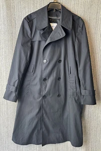 DSCP American Apparel Mens 40R Black Shade 385 All Weather Army Trench Coat USA - Picture 1 of 16