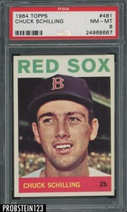 1964 Topps #481 Chuck Schilling Red Sox PSA 8 NM-MT