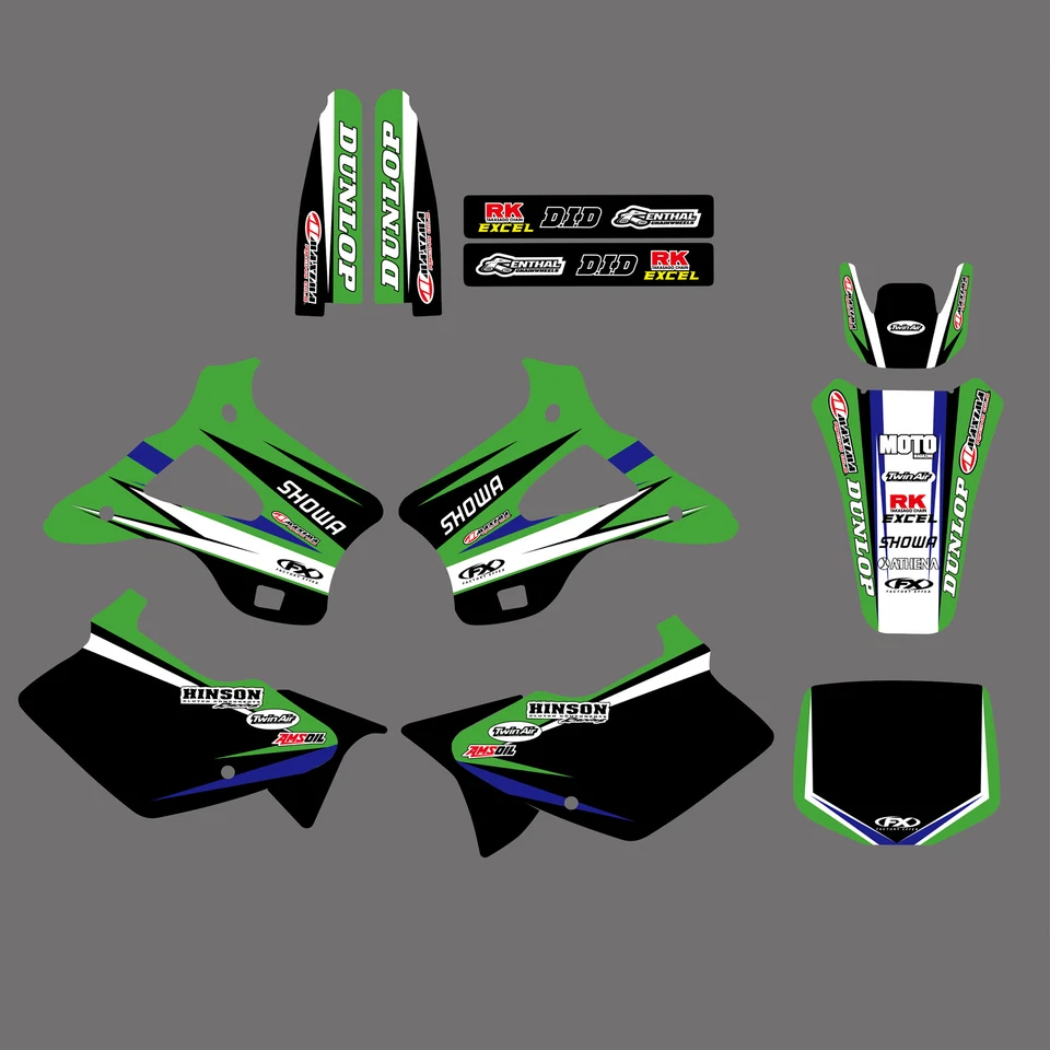 Graphics Kit Decals Stickers For Kawasaki KX125 KX250 1994 1995 1996 1997 1998 — 第 1/1 张图片