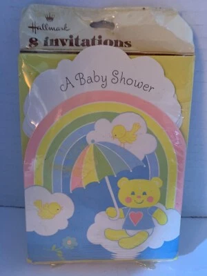 Hallmark Baby Shower Invitations With Rainbow & Teddy Bear Design - 8 Pack - Image 1 of 3