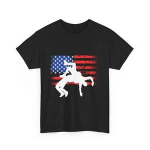 Patriotic Wrestler | 4th Of July | American Flag Wrestling T-Shirt - Picture 1 of 15