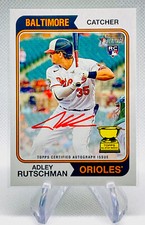 2023 Topps Heritage Adley Rutschman Real One Red Ink Auto 12/74 #ROA-ARN