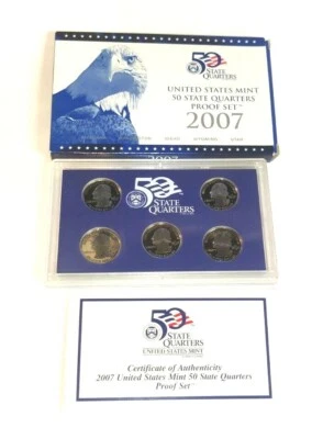 2007 S United States Mint "50 State Quarters" Proof Set w/Box & COA - Image 1 of 3