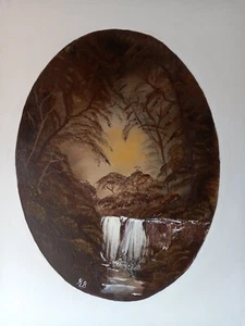π¨ Enchanted falls. Bob Ross wet on wet Style Oil Painting UK artist 20"x 16" - Picture 1 of 2