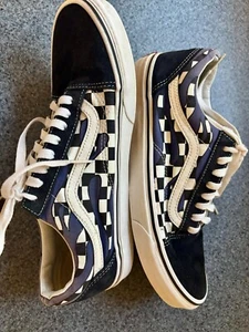 ~~ Vans Sneaker M9,5 / W 11 Old Skool Flame blau kariert Schuhe Skate - Bild 1 von 7