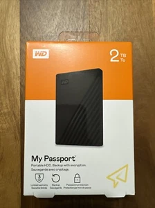 Western Digital My Passport 2TB External 2.5" Hard Drive New WDBYVG0020BBK BLACK - Picture 1 of 8