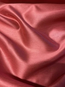 1 mtr Tee Beere Rosa Satin Rücken Polyester Rohseide Stoff 58" breit (147cm) - Bild 1 von 3