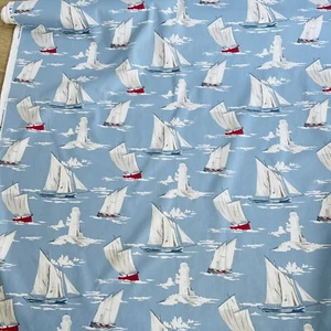 Clarke and Clarke Skipper Marine 100% Cotton Fabric 4m Length X140cm Width - Picture 1 of 7