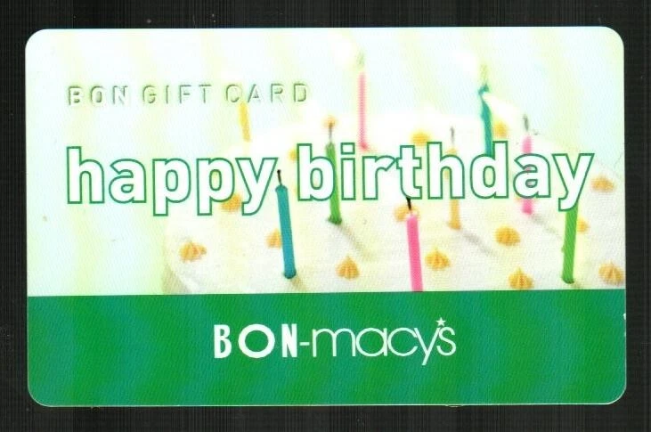 BON-MACY'S Happy Birthday 2003 Gift Card ( $0 ) RARE - Image 1 of 1
