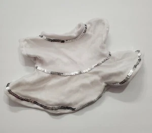 BUILD-A-BEAR VINTAGE KLEID BABY KLEIDUNG WEISS & SILBER MIT ETIKETT GLÄNZEND - Bild 1 von 5