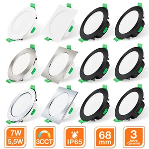 6x reflektor wpuszczany LED 68mm płaski sufit wpuszczany punkt ściemnialny ultraslim lampa - Zdjęcie 1 z 18