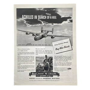 1943 WW II Buick-Built Pratt & Whitney Aircraft Engines Vintage Wartime Print Ad - Picture 1 of 1