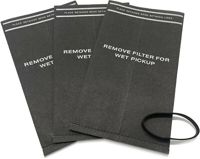 BRANDED 3 Wet Dry Filter Bags for 2 - 2.5 Gallon Shop Vac Vacuum Stinger Craftsman Husky