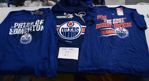 Reebok Men's Edmonton Oilers Hoody Long Sleeve T-Shirt Sample Lot Large Cover