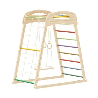 MARKENLOS===>[无品牌] Klettergerüst Klettergerüst mit Schaukel,Leiter Kletternetz,Ringe Klimmzugstange