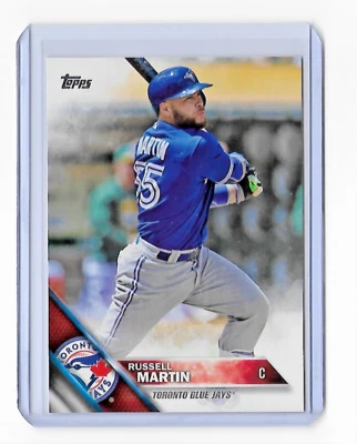 2016 TOPPS RUSSELL MARTIN BASE CARD - CARD #261 - TORONTO BLUE JAYS - FREE SHIP - Image 1 of 2