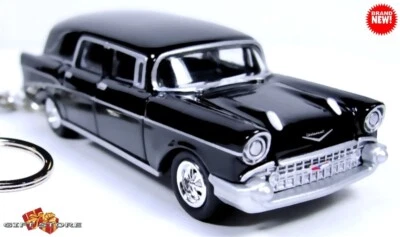 🎁🎁VERY RARE KEYCHAIN BLACK 57 CHEVY GOTHIC HEARSE FUNERAL COACH GREAT GIFT🎁🎁 - Image 1 of 4
