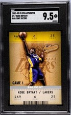 2002-03 Fleer Authentix #17 Kobe Bryant BALCONY /250 Ticket LA Lakers SGC 9.5