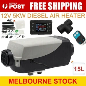 Diesel Air Heater 12V 5KW Remote Control Thermostat Caravan Motorhome 15L Tank - Picture 1 of 12