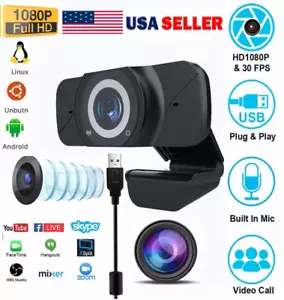 1080P HD Webcam Web Camera+MIC Video Conference Recording For PC Laptop Desktop - Picture 1 of 2