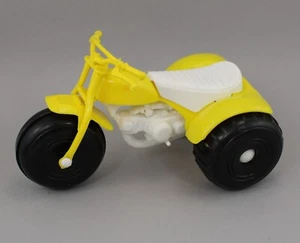 Vintage Plastic *YELLOW & WHITE* Honda Like 3-Wheeler Bike 7-INCH TOY - Picture 1 of 3