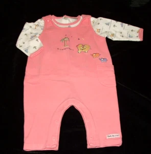 Vtg Carter's John Lennon Pink Overalls Shirt Outfit 2 Pc Imagine 3-6 Month NEW - Picture 1 of 4