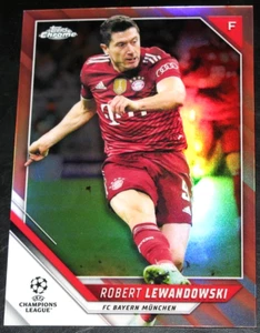 2021-2022 Topps Chrome UCL UEFA Robert Lewandowski Rose Gold Refractor # 003/125 - Picture 1 of 2