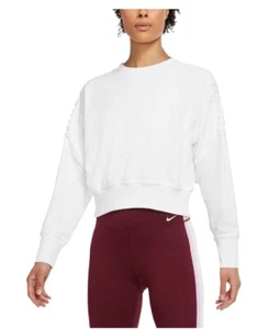 Nike Damen kurz geschnitten Fleece geschnürt Training Crew Top DA0447-100 X-LARGE $ 85 - Bild 1 von 4