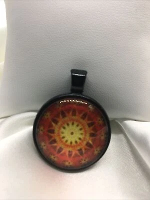 Caleidoscopio Redondo Vidrio Cúpula Cabujones 1" Bisel Negro Colgante Nuevo 1255 Foto 1 de 4