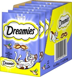 Dreamies Klassiker Katzensnacks Katzenfutter mit Ente Knusprige Taschen 6 x 60g - Bild 1 von 9