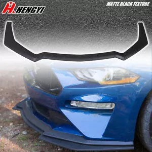 For Mustang GT 2017-21 GT2 Style Front Bumper Lip Splitter Add-On Texture Black - Picture 1 of 12
