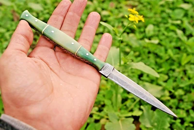 Custom HandMade Hunting Boot Knife Hand Forged Damascus Steel Blade 1383 - Image 1 of 4