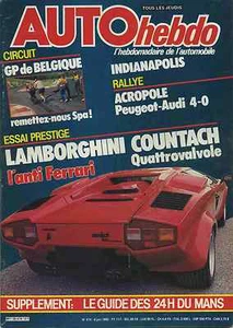 AUTO HEBDO Nr. 474 06.06.1985 LAMBORGHINI COUNTACH 5000 QUATTROVALVOLE. - Bild 1 von 1
