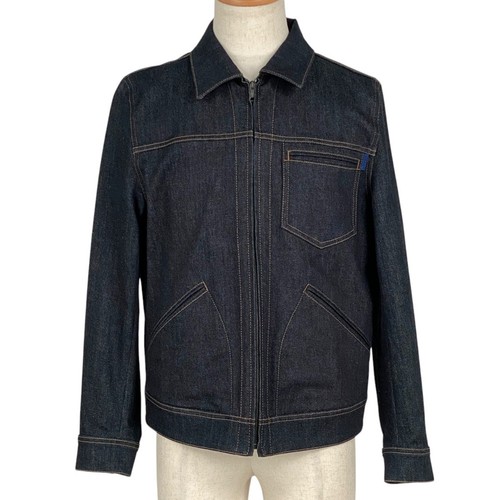 Giacca denim con bottoni logo PRADA giacca denim zip cotone elastan blu uomo