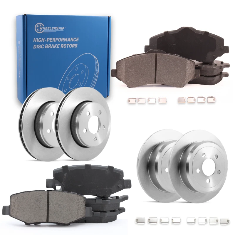 Kit de pastilhas e rotores de freio dianteiro e traseiro para Dodge Nitro Jeep Liberty - Imagem 1 de 4