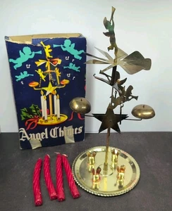 Vintage Angel Chimes Christmas Set for Parts Tarnish Scorch Missing Cherub Japan - Picture 1 of 24