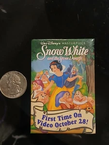 Disney Pin Masterpiece Snow White Seven Dwarfs Promotional Button Video VHS  - Picture 1 of 19