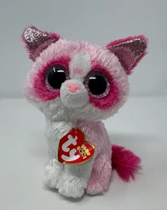 Ty Silk Beanie Boos Mai the Cat Rarität rosa weiß mit Etikett - Bild 1 von 4