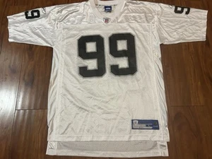 Vintage Reebok Oakland Raiders Warren Sapp Men’s WHITE Jersey Size L #99 - Picture 1 of 8