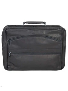 Scully Leather Soft Plonge Laptop Briefcase Black 710-11-24-F - Picture 1 of 4