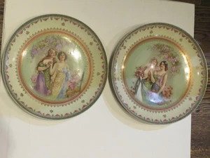 WICHTIGES ORIGINAL PAAR SCHÖNE PORZELLAN KRONE PORZELLAN PORTRAIT TELLER LADEGERÄTE - Bild 1 von 1